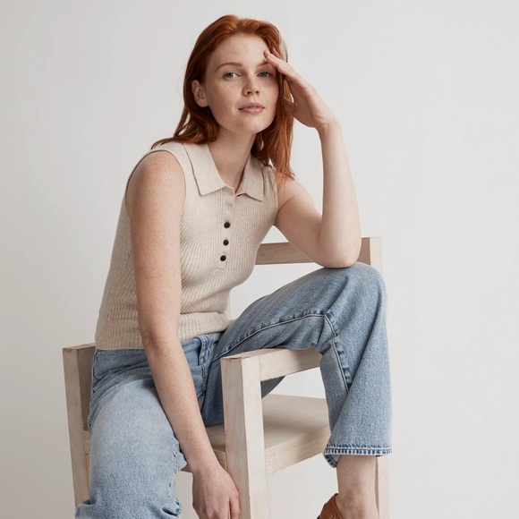 Madewell Owen Polo Sweater Tank - Picture 1 of 7
